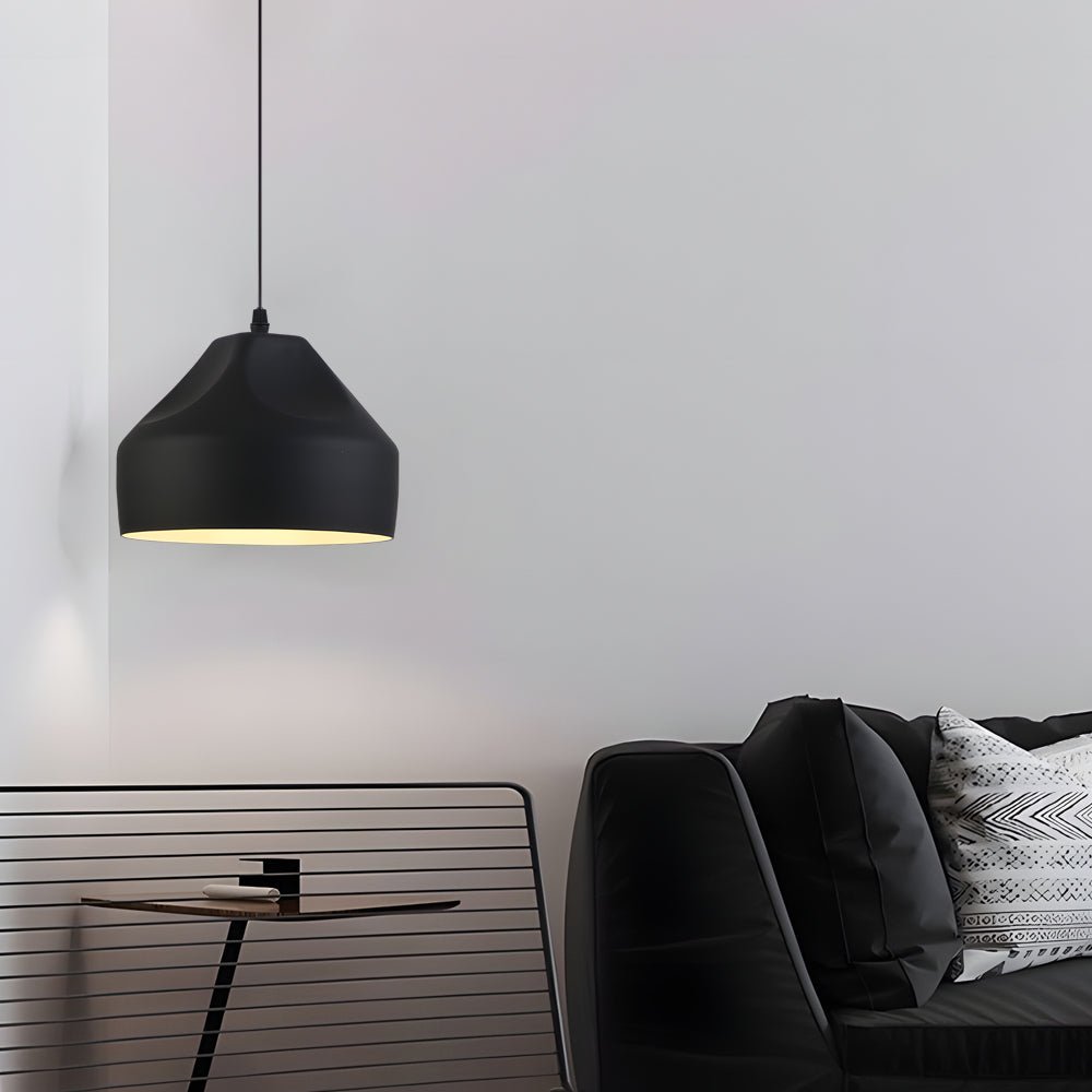 Pleat Box 1-Light LED Pendant — Aluminum, Black or White, E27 15W, 47.2" Adjustable Cord