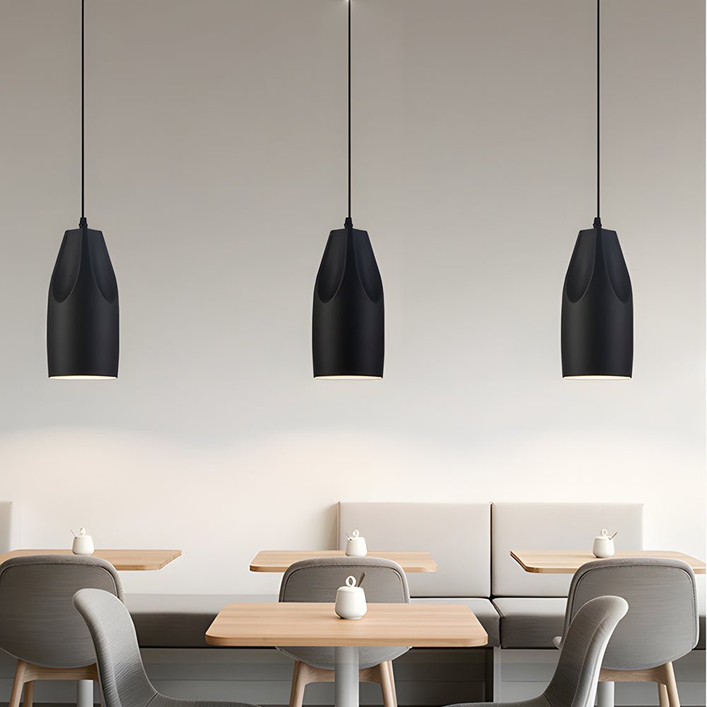 Pleat Box 1-Light LED Pendant — Aluminum, Black or White, E27 15W, 47.2" Adjustable Cord