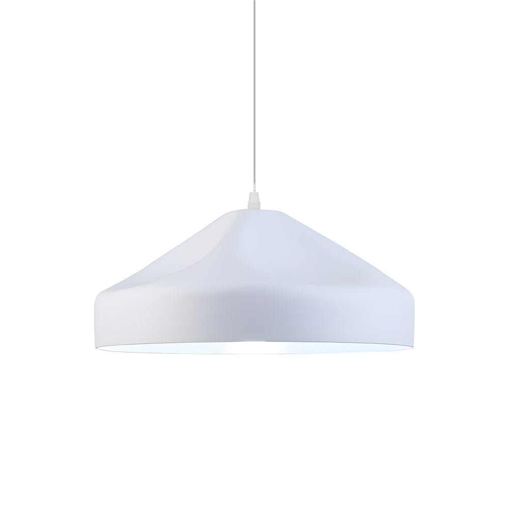 Pleat Box 1-Light LED Pendant — Aluminum, Black or White, E27 15W, 47.2" Adjustable Cord