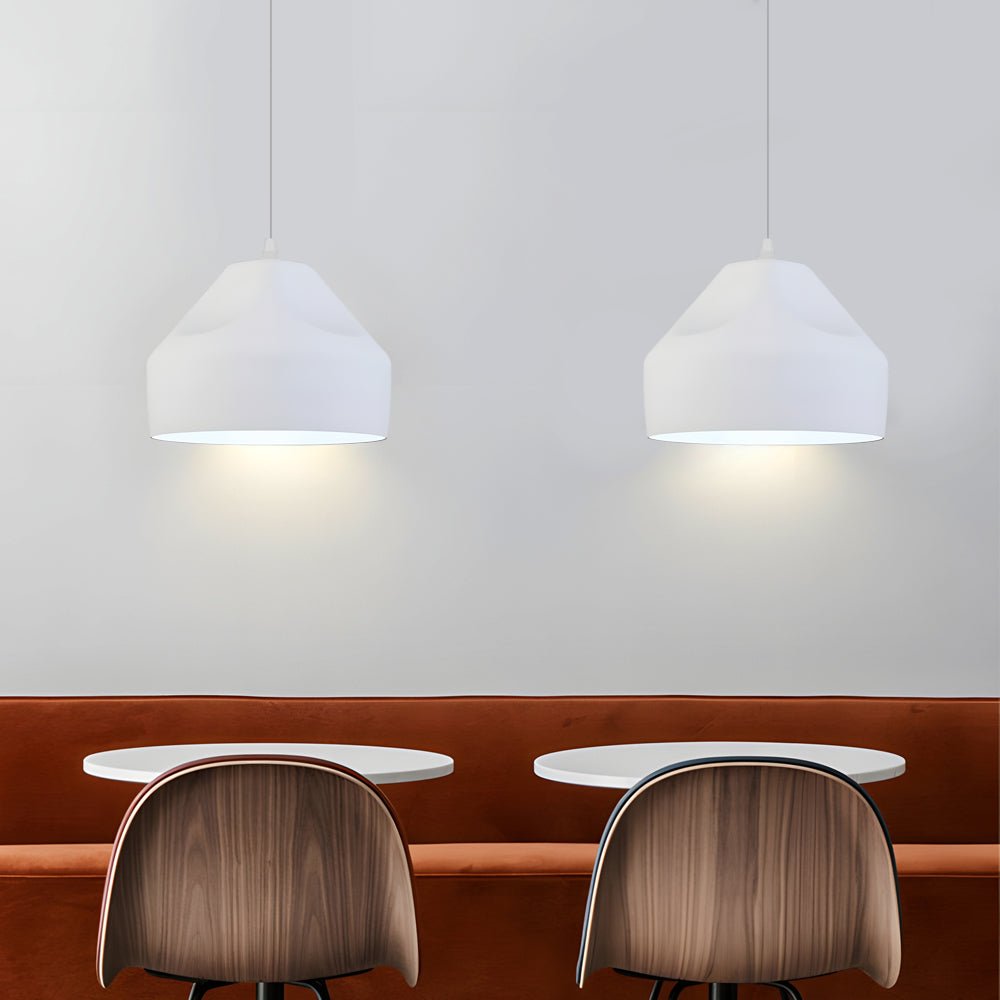 Pleat Box 1-Light LED Pendant — Aluminum, Black or White, E27 15W, 47.2" Adjustable Cord