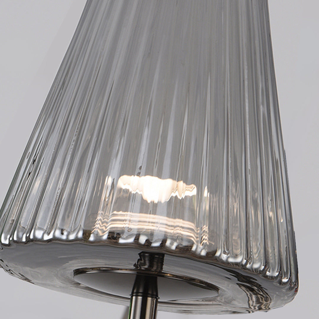 Vintage Cone Wall Sconce — Black Aluminum, Glass Shade, 6W LED, 3-Step Dimming (3000K/4500K/6000K)