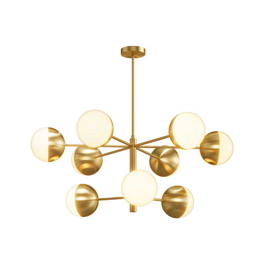 Magic Bean Globe Chandelier — Solid Copper Frame, Clear Glass Shades, G9, 35.4" / 39.4" / 43.3"