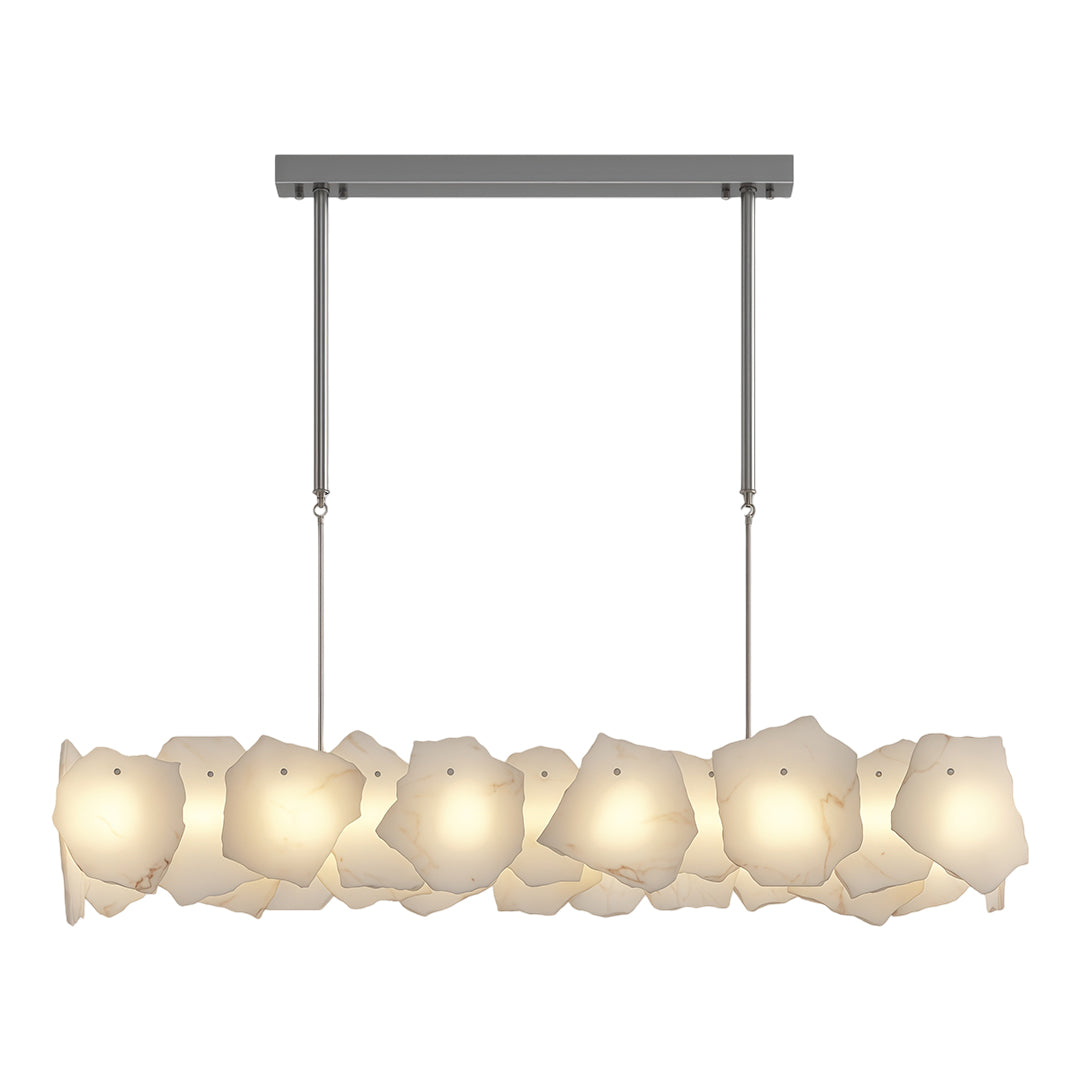 Cloud Stone LED Chandelier — Full Copper, Three-Color Dimming (3000K/4000K/6000K), Round & Rectangular