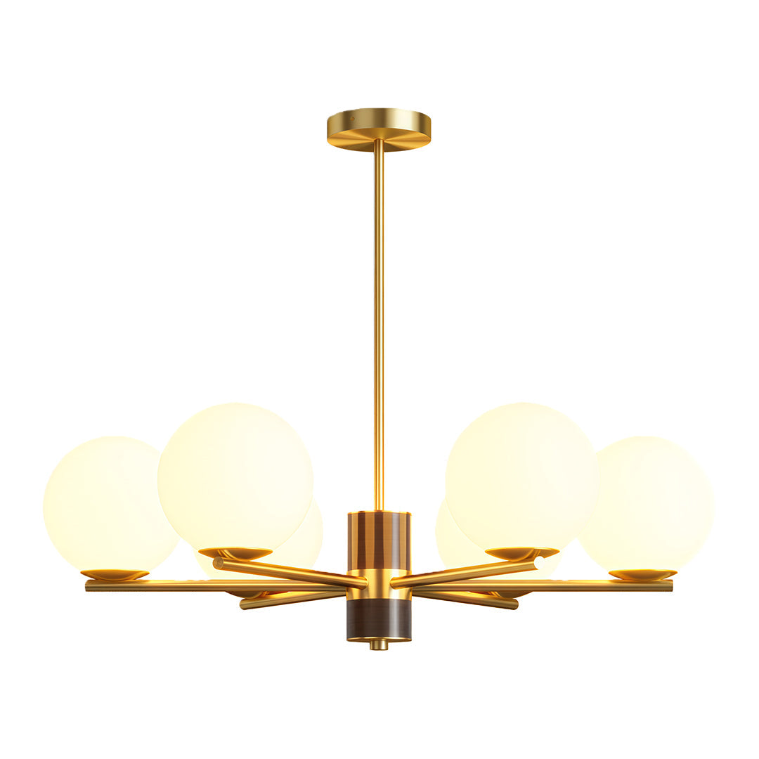 Asymmetrical Art Minimalist Chandelier — Full Copper, Transparent Glass Shades, G9, 3-, 6-, or 8-Light