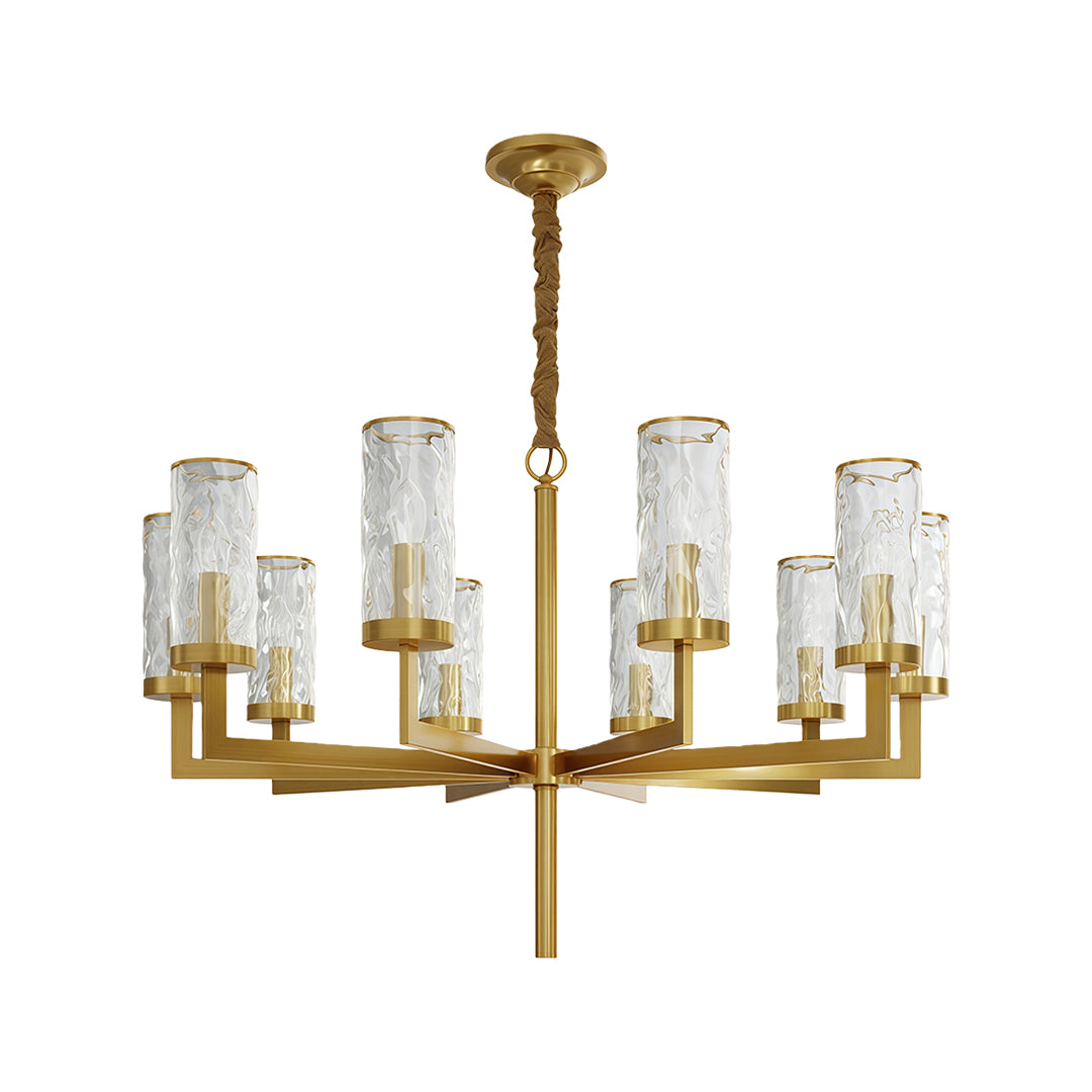Minimalist Cluster Island Chandelier — Transparent Glass, Full Copper Frame, E14, 6/8/10/15-Light