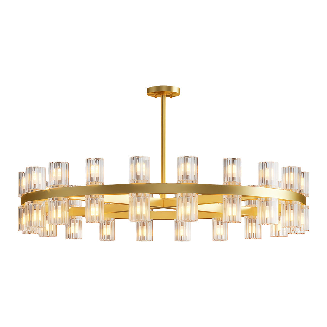 Multi-Tier Crystal Chandelier — Solid Copper Frame, 24- to 48-Light, G4, Black / Chrome / Copper Finish