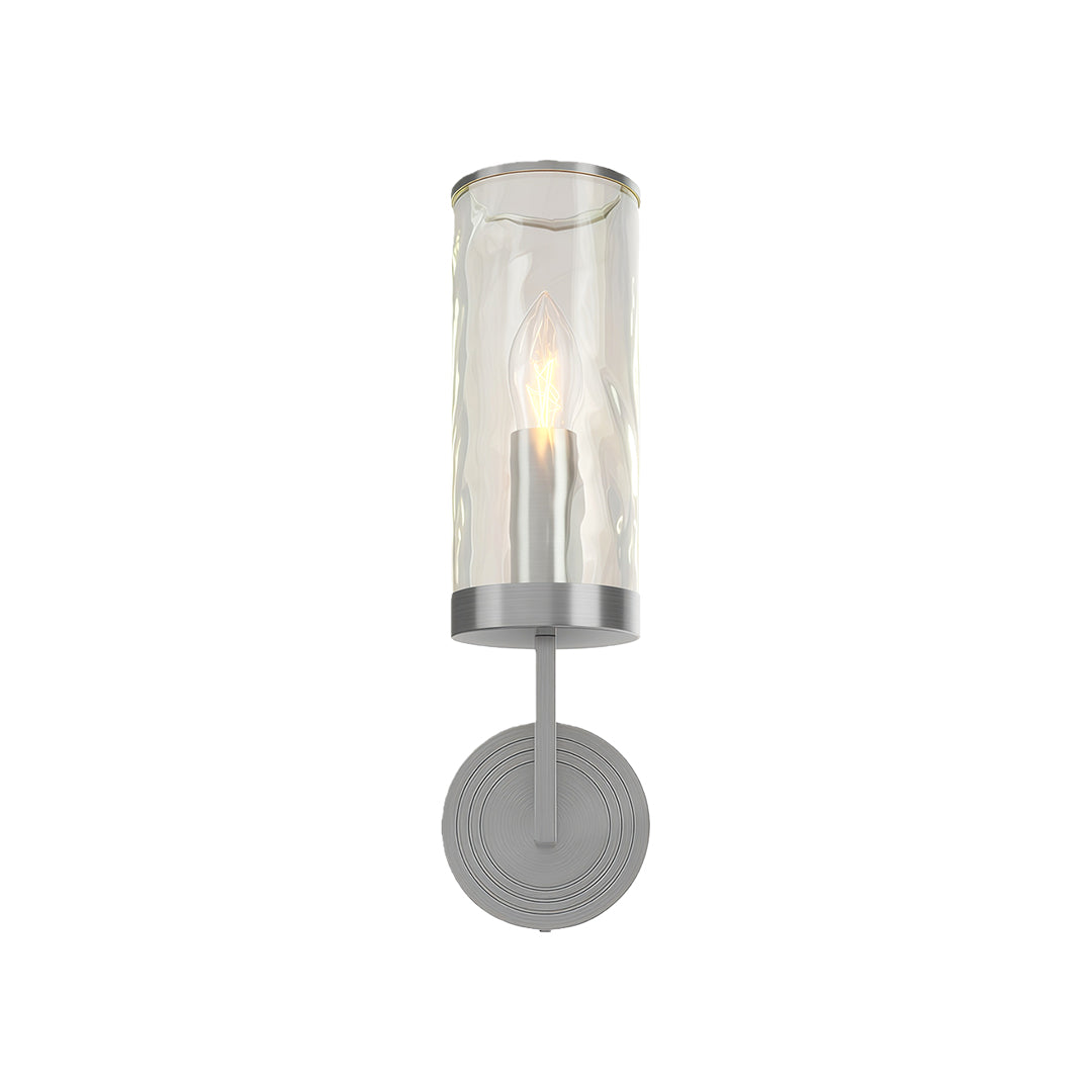 Minimalist Copper Wall Sconce — Transparent Glass Shade, E14, Hardwired, 4.72" × 15.35"