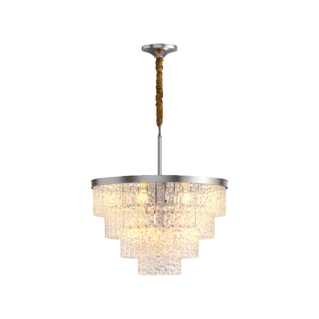 Minimalist Full-Copper Chandelier — Transparent Glass, E14, Round or Linear, Modern Geometric