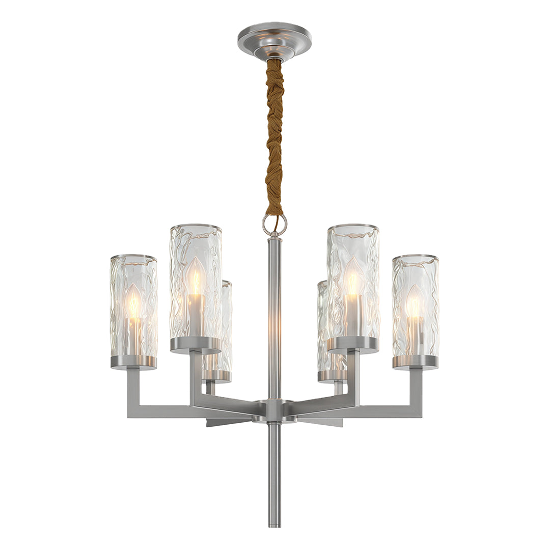 Minimalist Cluster Island Chandelier — Transparent Glass, Full Copper Frame, E14, 6/8/10/15-Light