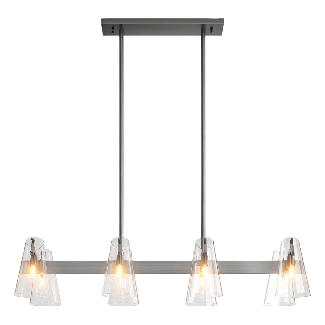 Modern Cluster Chandelier — All-Copper Frame, Acrylic Shade, G9, 6- or 8-Light, Copper / Chrome / Black