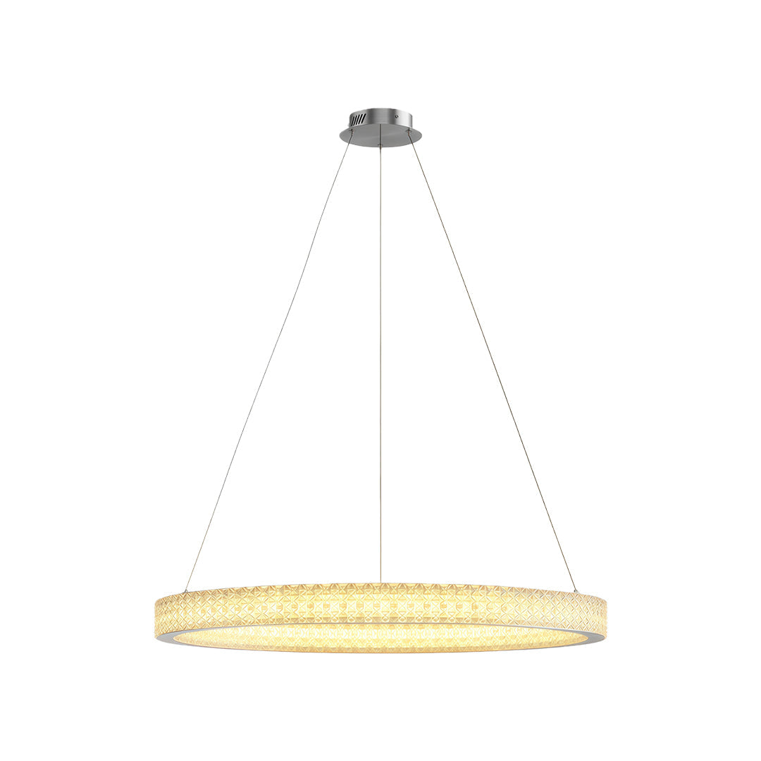 Circular Ring Chandelier — Full Copper, Dimmable LED, 50W–220W, Multiple Sizes