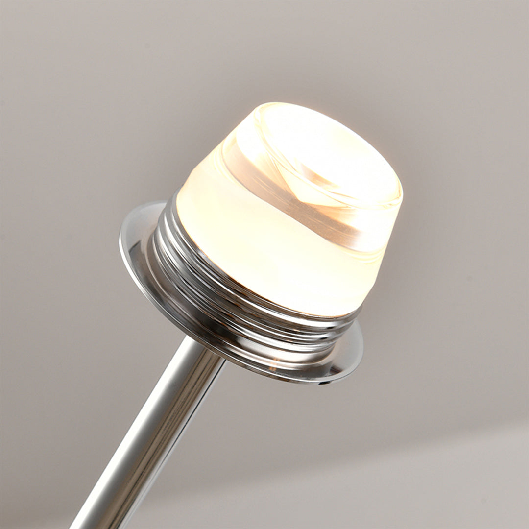 Magic Bean LED Chandelier — Iron with Pleated Glass Shades, Tri-Color Dimmable, RA≥97, 6-, 8-, or 10-Light