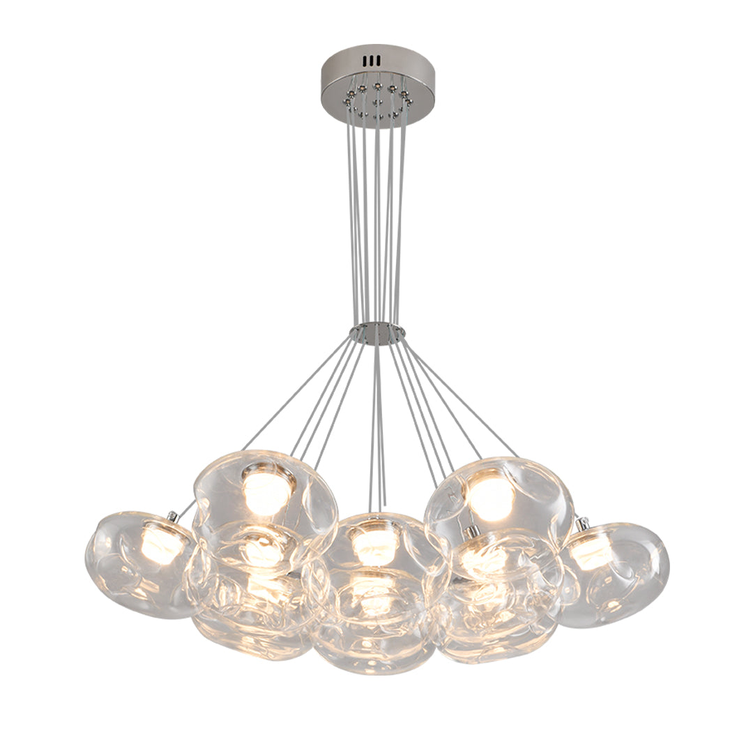 Minimalist Starry Sky LED Chandelier — Stainless Steel and Glass, 7- or 13-Light, Three-Color Dimming, Ra≥97