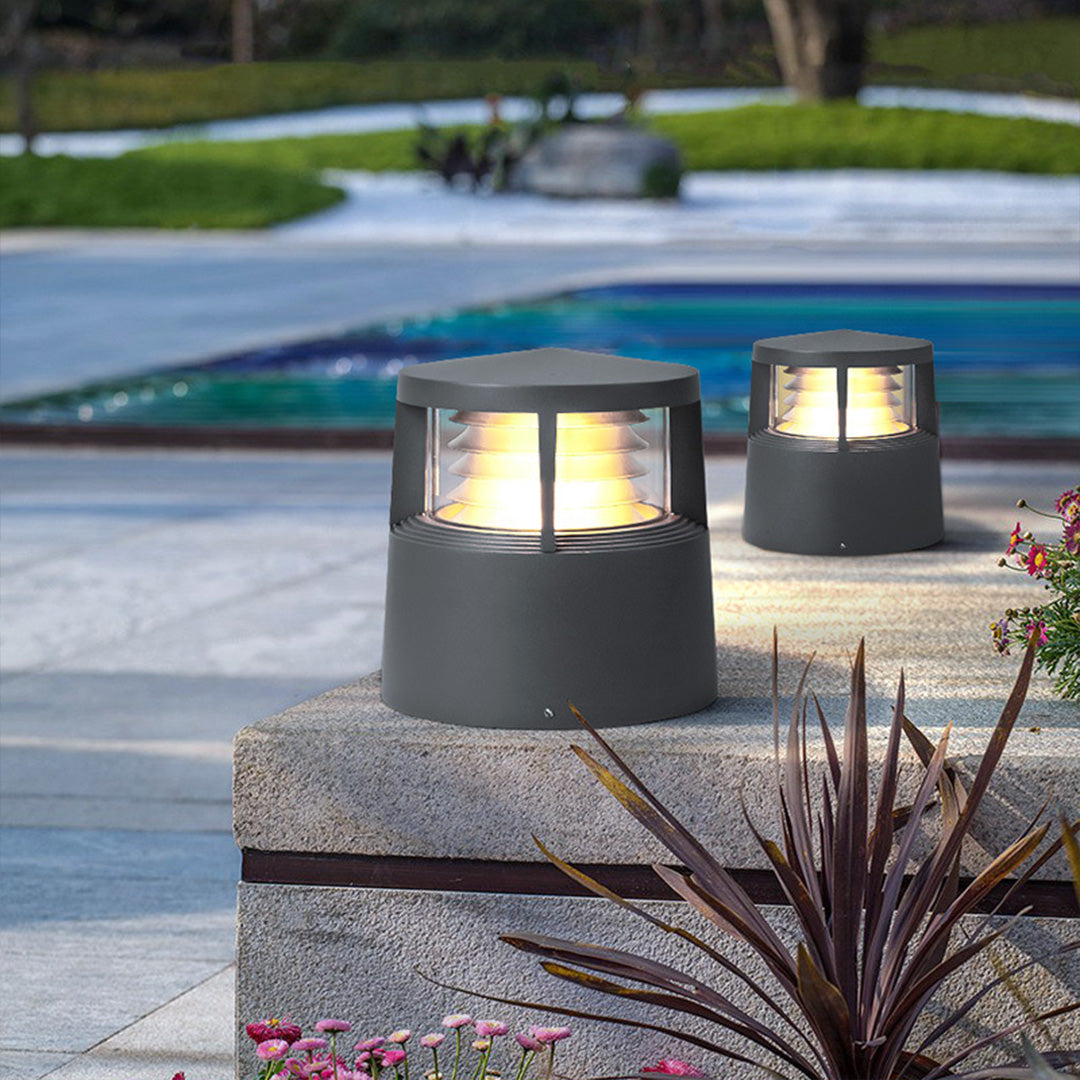 Minimalist Cylindrical LED Bollard Light — Die-Cast Aluminum, 18W, E27, IP65, 3000K Warm White