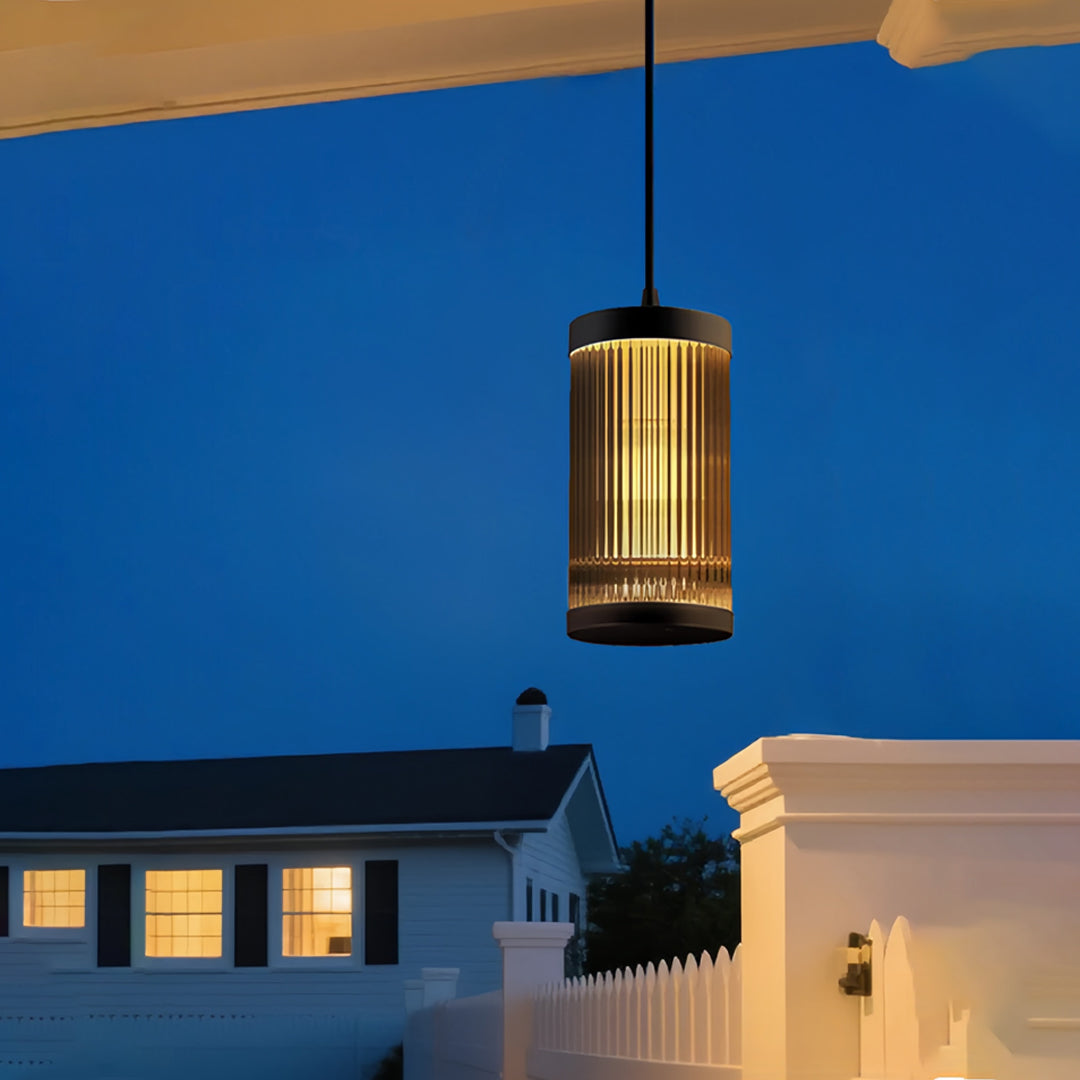Modern Outdoor Hanging Pendant Light — Stainless Steel, 12W LED, IP65 Weatherproof, Black or White