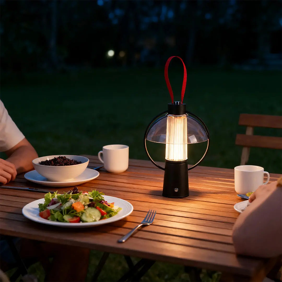 Decorative Circle Table Lamp with Iron Body and Acrylic Shade Luxe