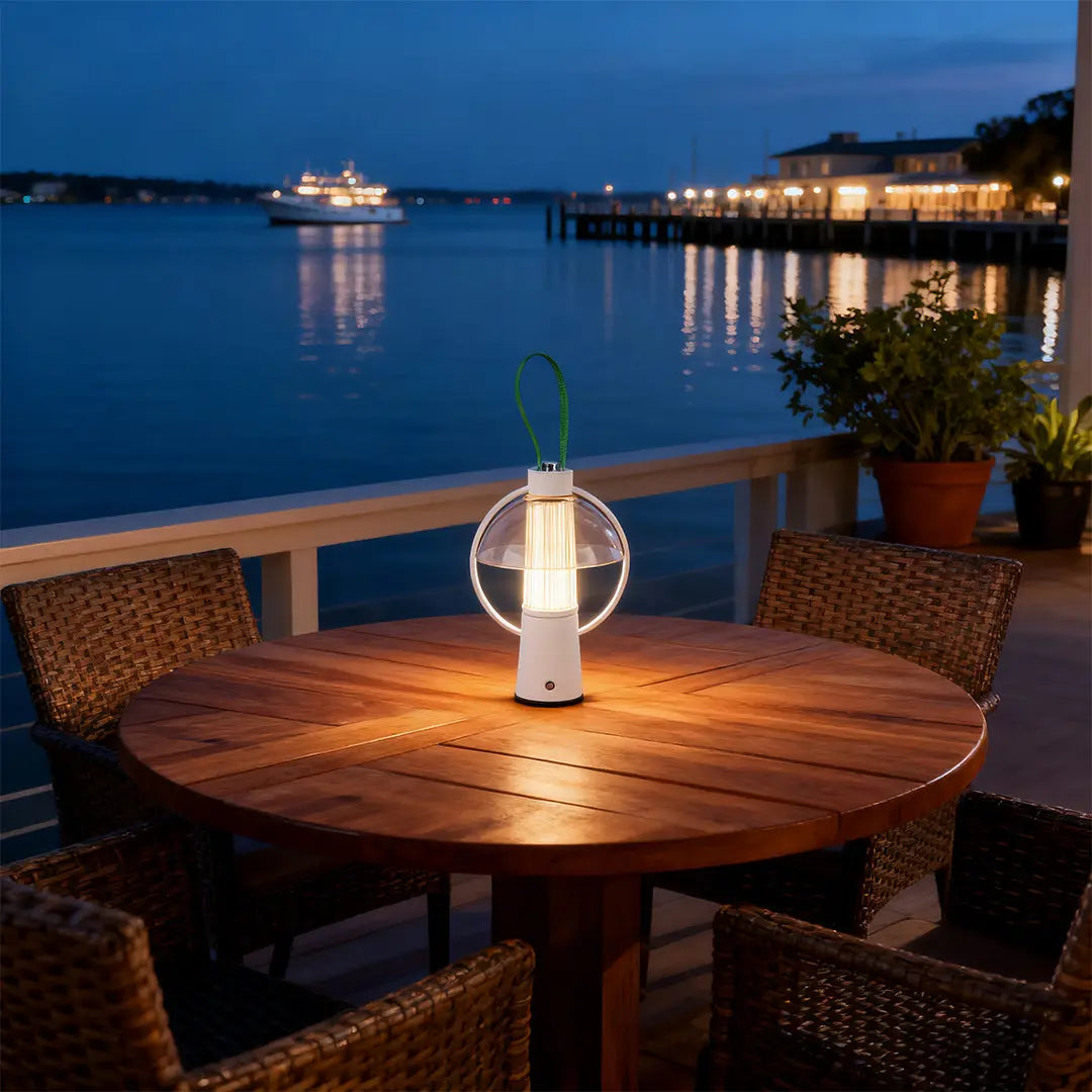 Decorative Circle Table Lamp with Iron Body and Acrylic Shade Luxe
