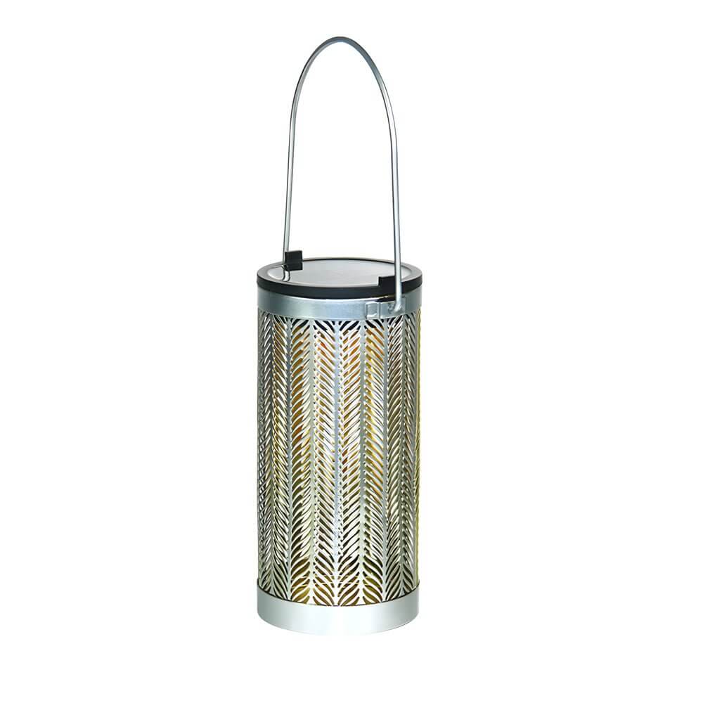 portable hanging lantern with metal cutout design 73 inches solar powered
