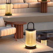 Modern Portable Outdoor Lantern — Stainless Steel, Solar / Hardwired, IP65, 3000K, 11" or 22"