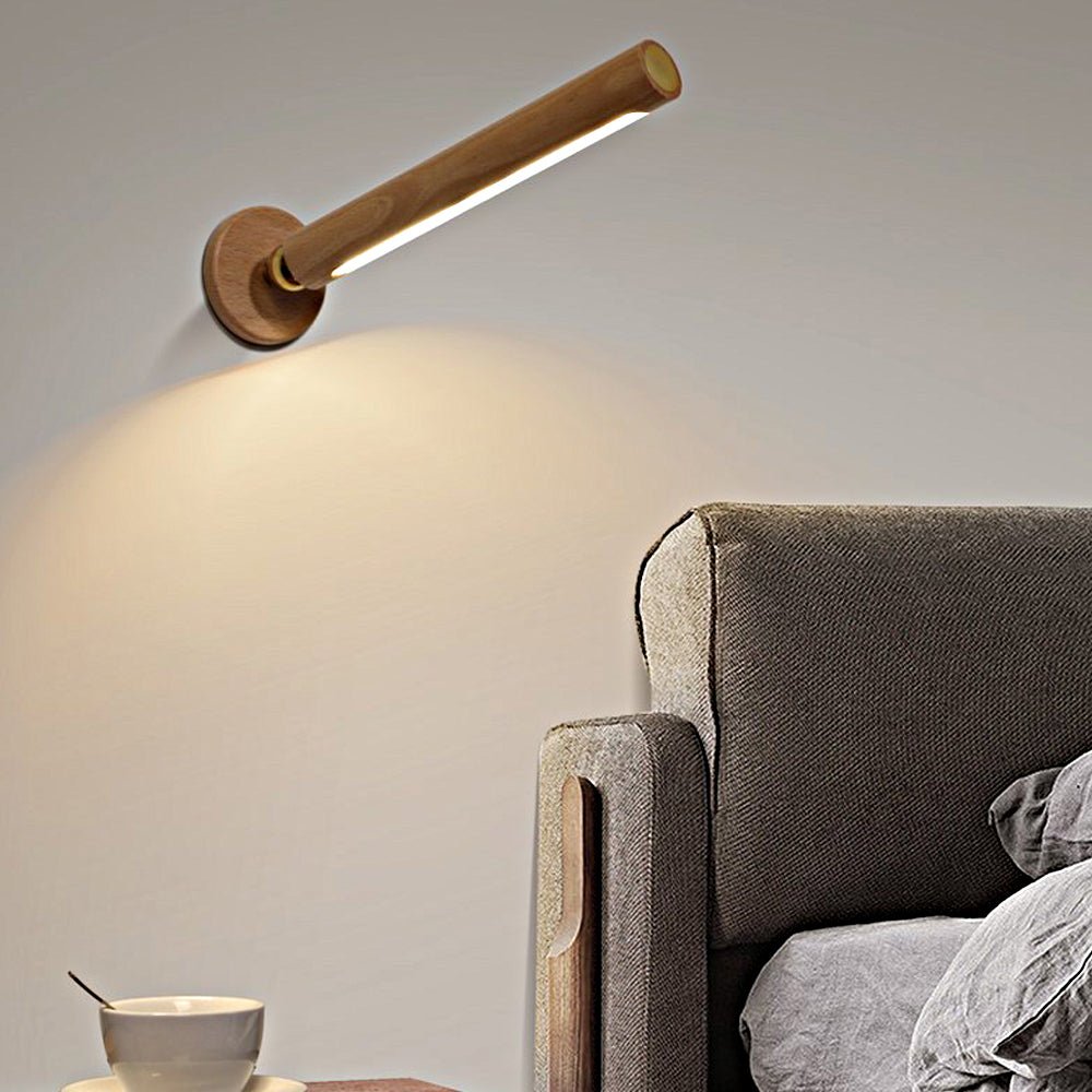 portable magnetic usb touch night light with rotating wooden design
