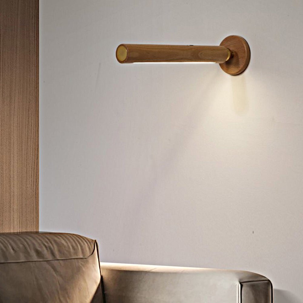 portable magnetic usb touch night light with rotating wooden design