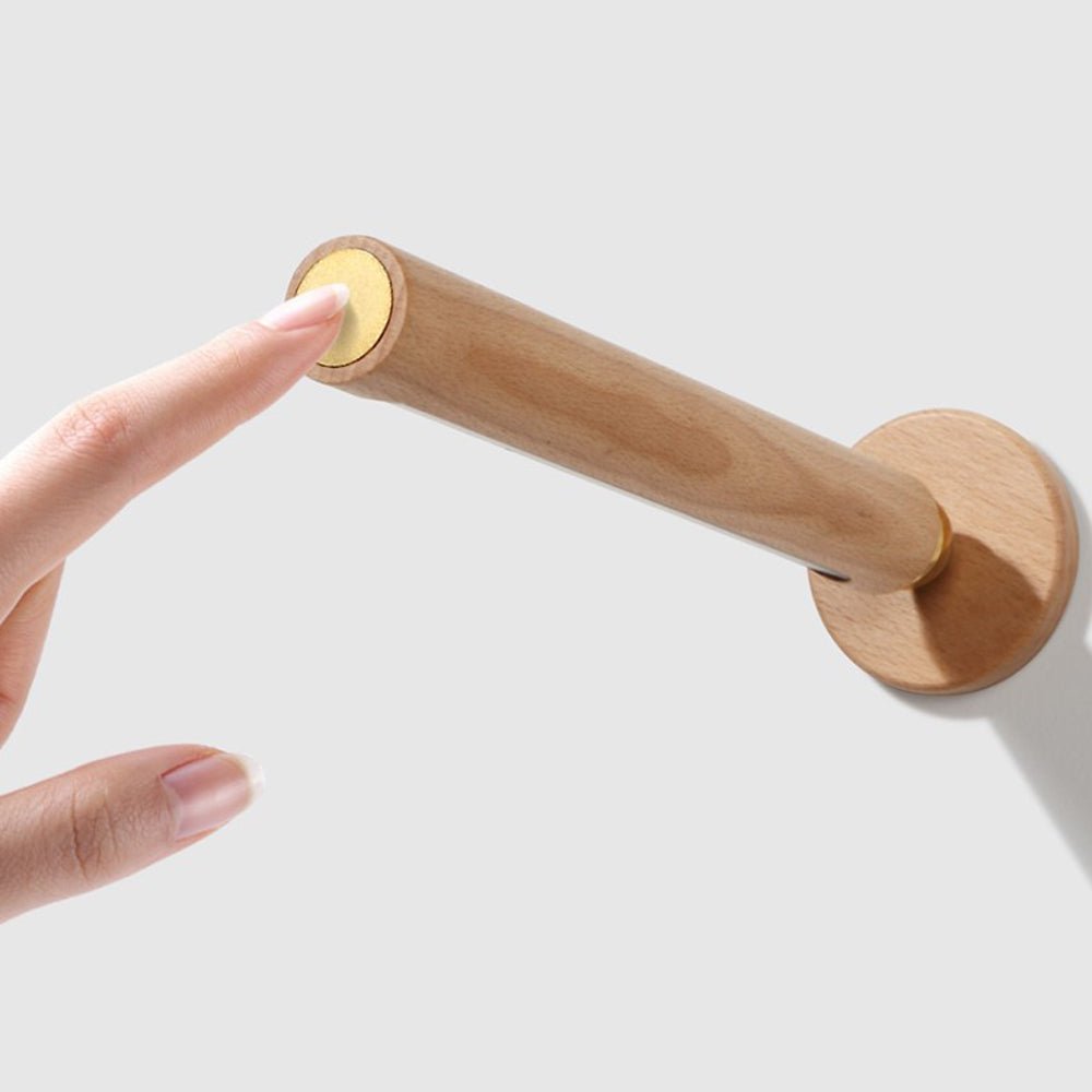 portable magnetic usb touch night light with rotating wooden design