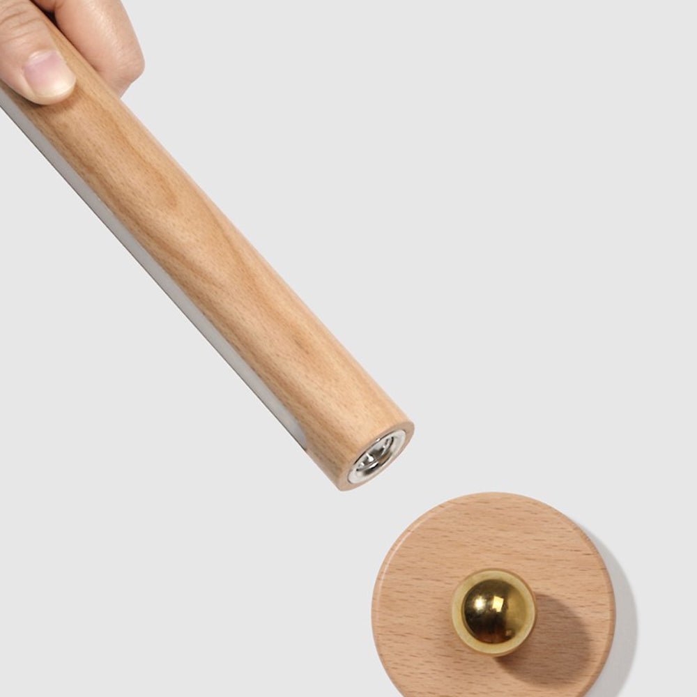 portable magnetic usb touch night light with rotating wooden design