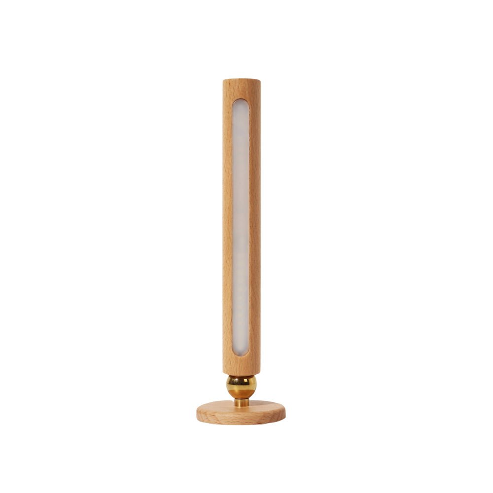 portable magnetic usb touch night light with rotating wooden design