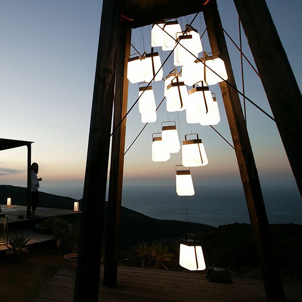 Portable Solar LED Outdoor Lantern — Stainless Steel, IP54 Weatherproof, 3000K Warm White, 5W