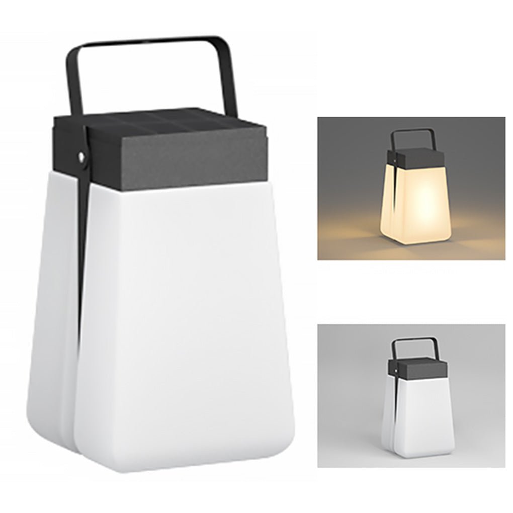 Portable Solar LED Outdoor Lantern — Stainless Steel, IP54 Weatherproof, 3000K Warm White, 5W