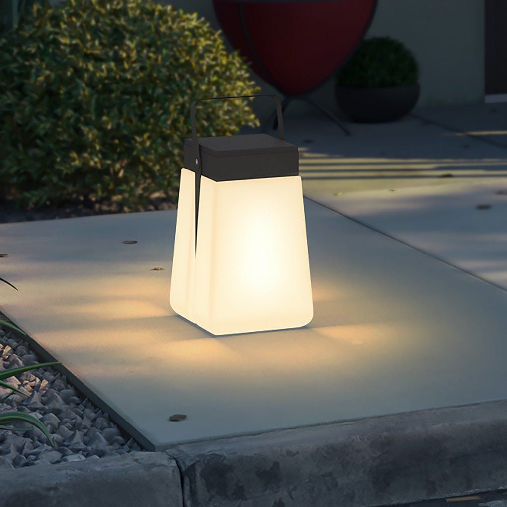 Portable Solar LED Outdoor Lantern — Stainless Steel, IP54 Weatherproof, 3000K Warm White, 5W