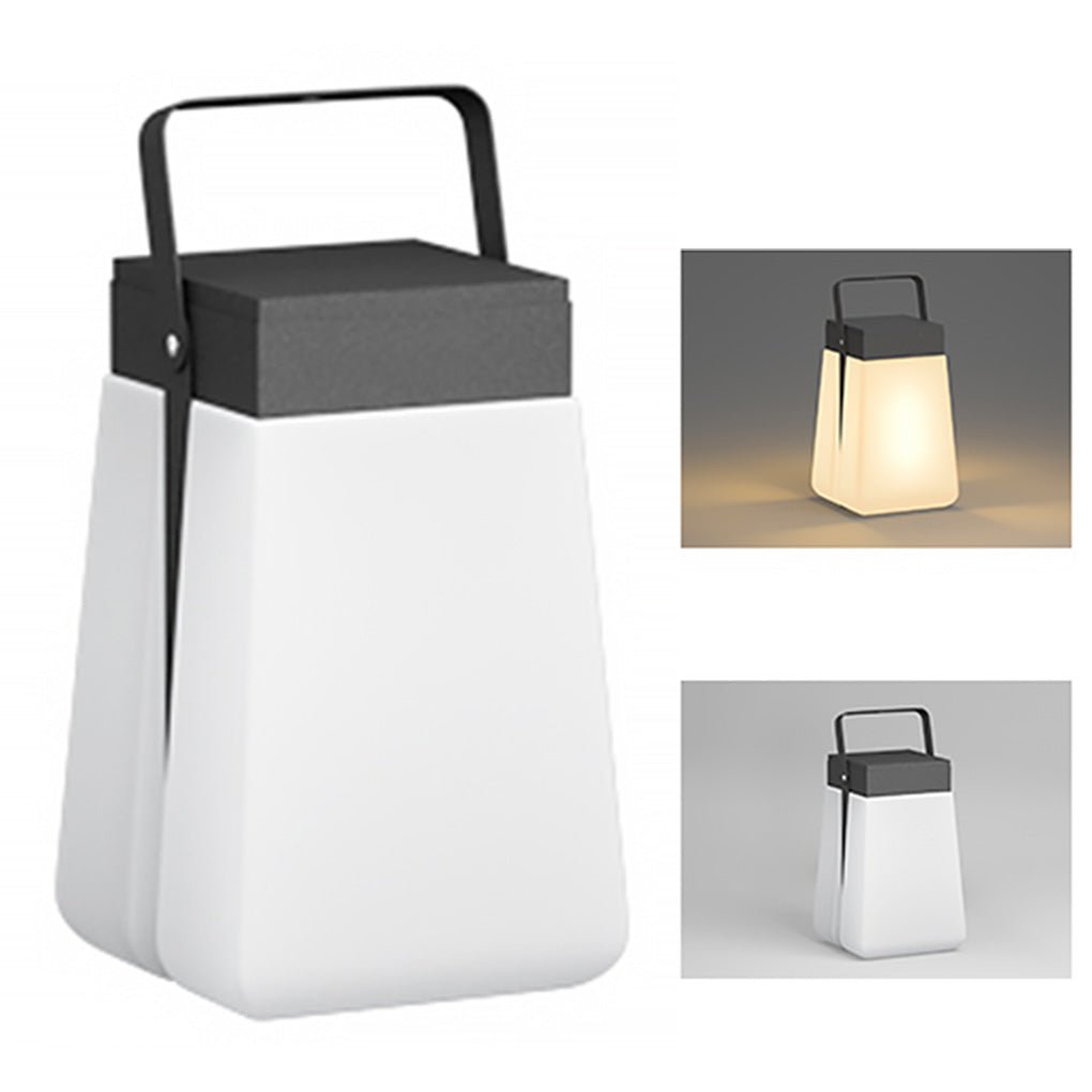 Portable Solar LED Outdoor Lantern — Stainless Steel, IP54 Weatherproof, 3000K Warm White, 5W