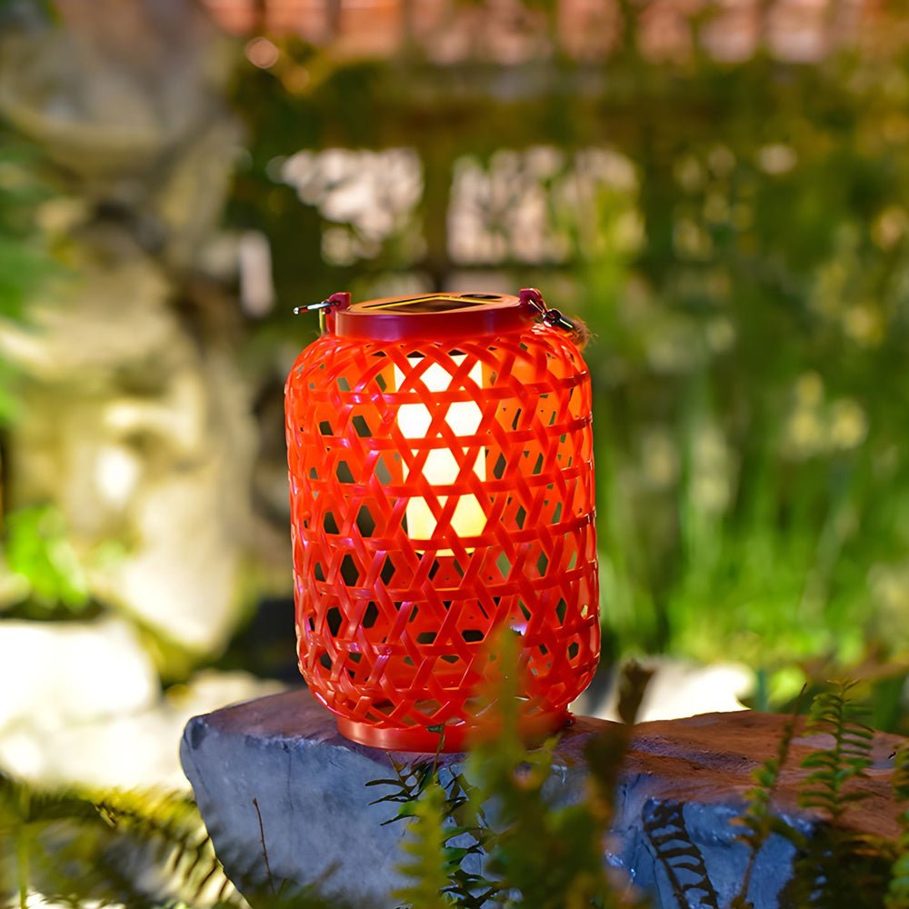 portable solar lanterns plastic rattan hanging lanterns for outdoor use led solar garden lights