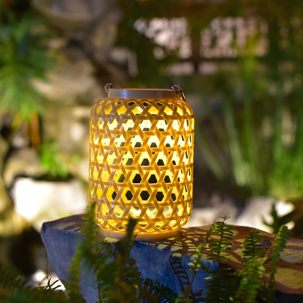 portable solar lanterns plastic rattan hanging lanterns for outdoor use led solar garden lights