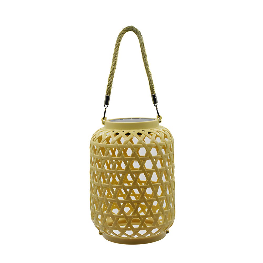 portable solar lanterns plastic rattan hanging lanterns for outdoor use led solar garden lights