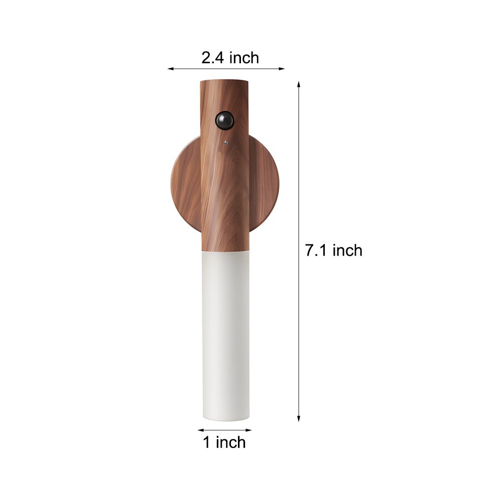 portable usb wood stick motion sensor night light with magnetic wall mount
