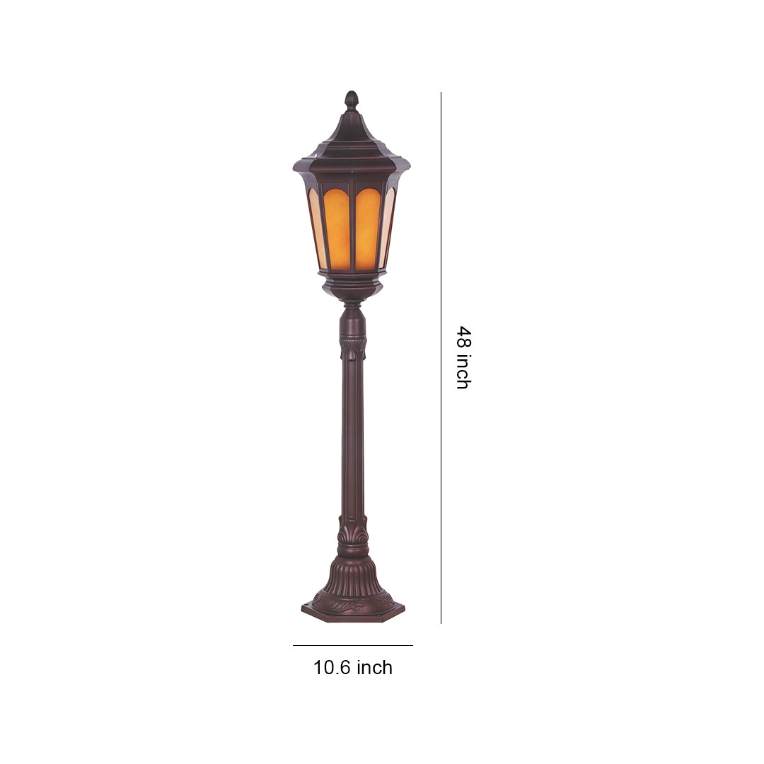 Traditional Column Outdoor Post Path Light — Sand-Black Aluminum, 18W LED, IP44, 48" Height