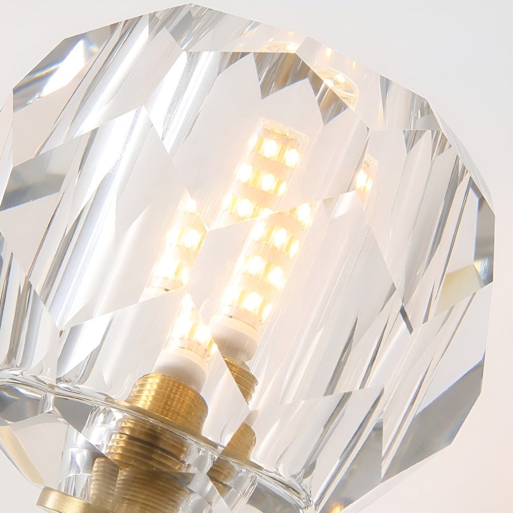 postmodern gold ball shaped led crystal wall sconce with plug in lighting