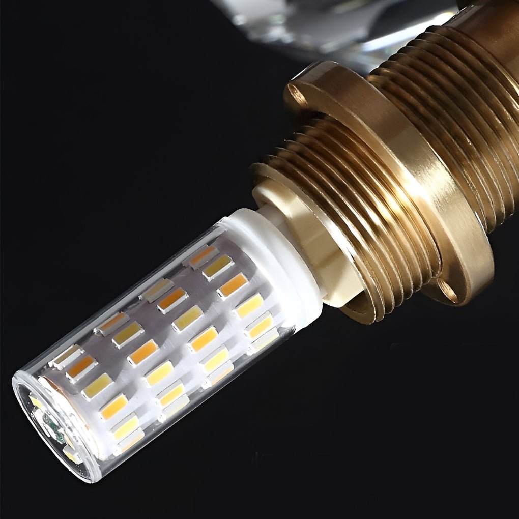 postmodern gold ball shaped led crystal wall sconce with plug in lighting