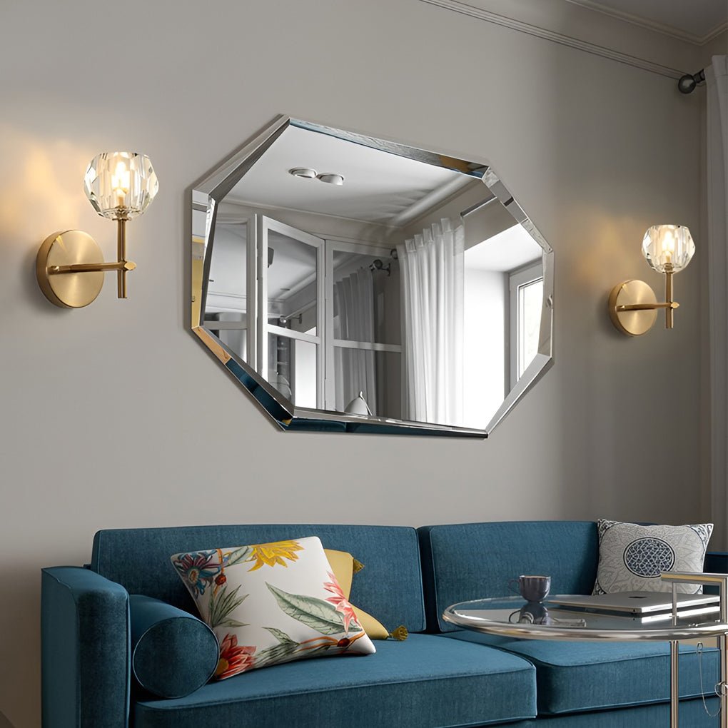 postmodern gold ball shaped led crystal wall sconce with plug in lighting