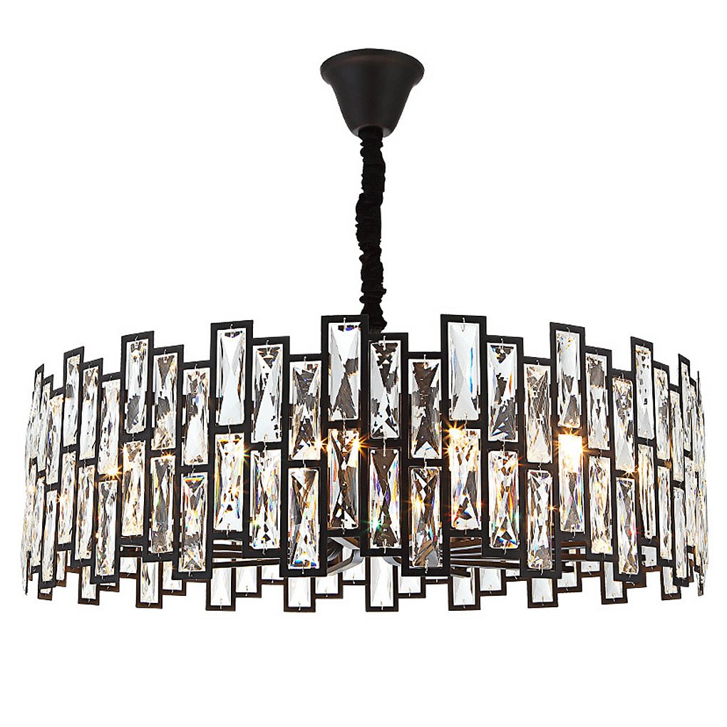 Postmodern Minimalist Crystal Chandelier — Iron, E14, Three-Color LED, 19.68"–39.37" Dia.