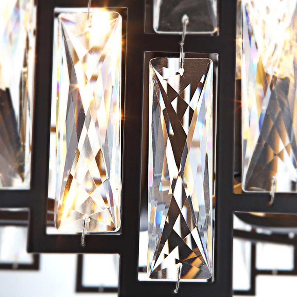 Postmodern Minimalist Crystal Chandelier — Iron, E14, Three-Color LED, 19.68"–39.37" Dia.