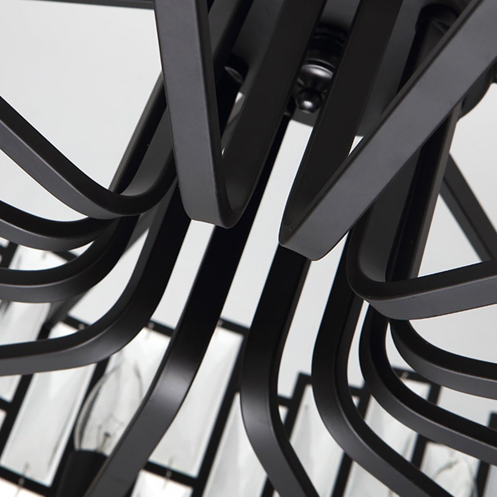 Postmodern Minimalist Crystal Chandelier — Iron, E14, Three-Color LED, 19.68"–39.37" Dia.