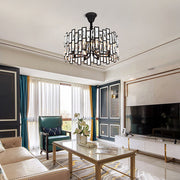 Postmodern Minimalist Crystal Chandelier — Iron, E14, Three-Color LED, 19.68"–39.37" Dia.