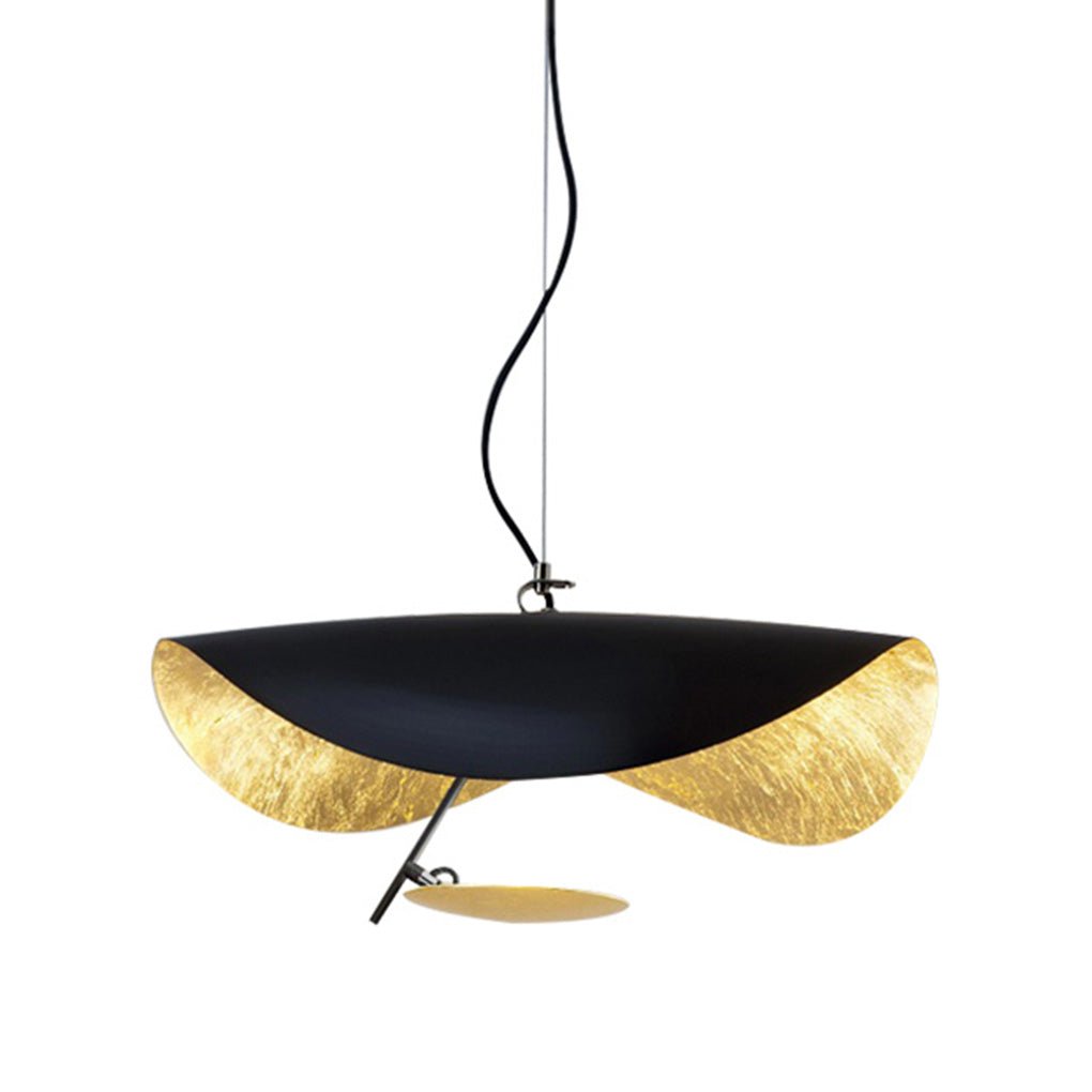 Flying Saucer Single-Light Pendant — Postmodern, Metal, Black or White, E14
