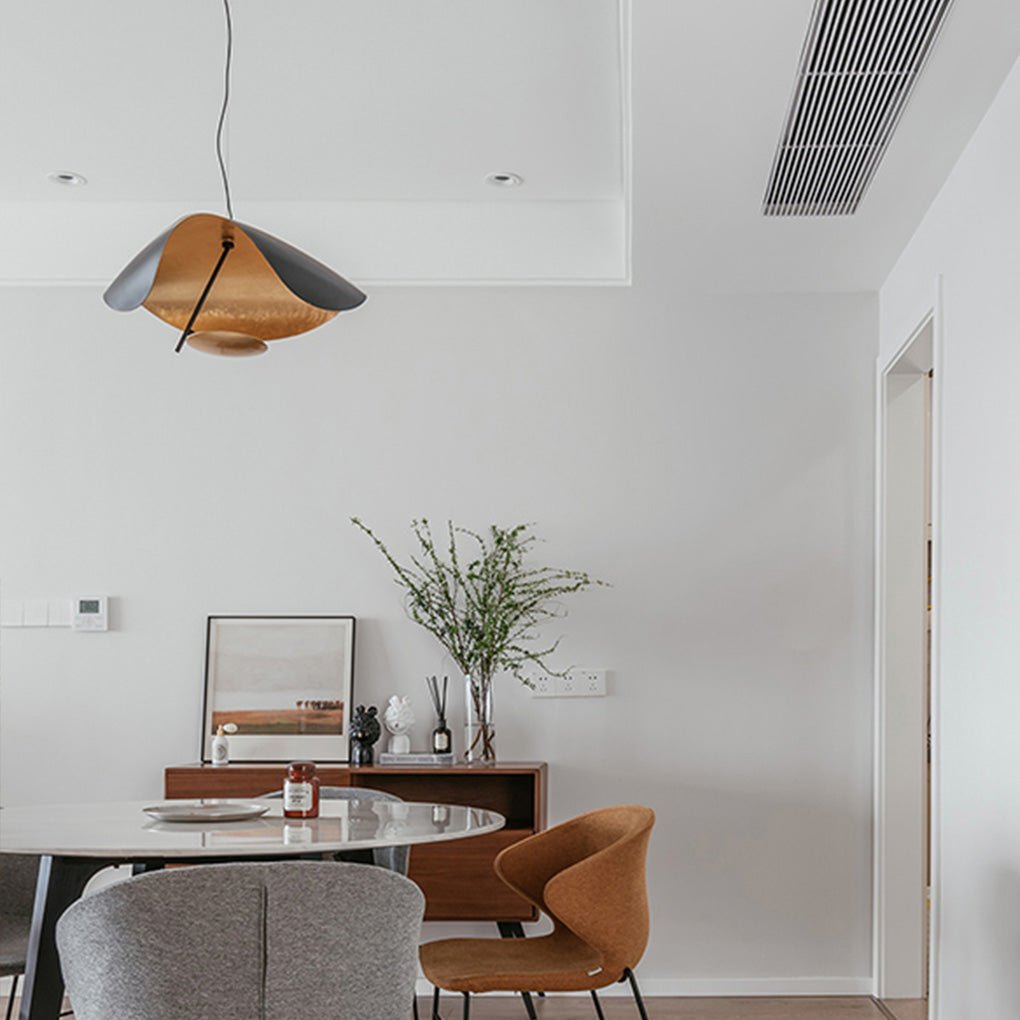 Flying Saucer Single-Light Pendant — Postmodern, Metal, Black or White, E14