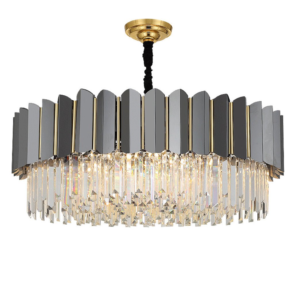 Postmodern Crystal Chandelier — Iron, E14 LED, Three-Color Dimming, 23.62"–39.37" Dia.