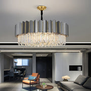 Postmodern Crystal Chandelier — Iron, E14 LED, Three-Color Dimming, 23.62"–39.37" Dia.