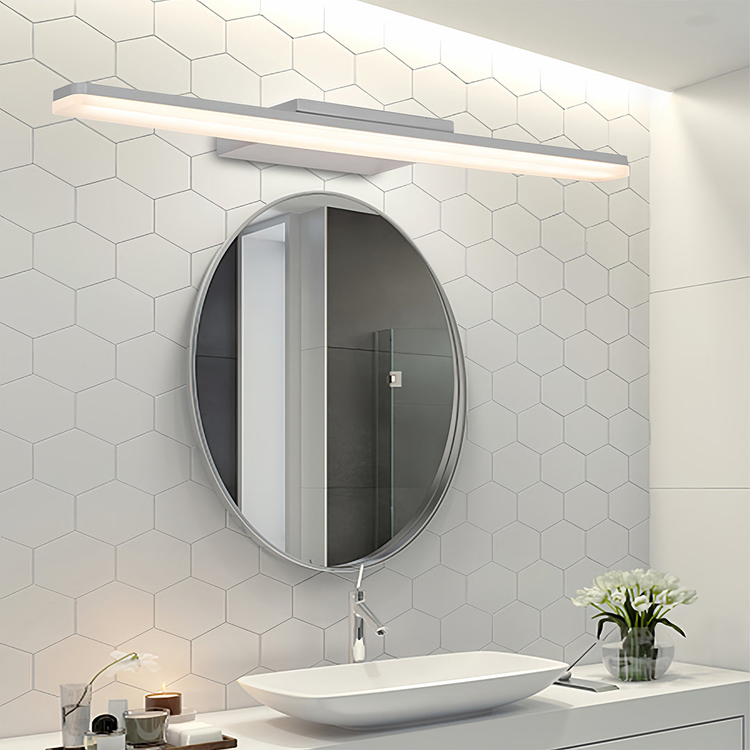 Minimalist Bathroom Vanity Light Bar — White Aluminum, 12W LED, 4200K Neutral Light