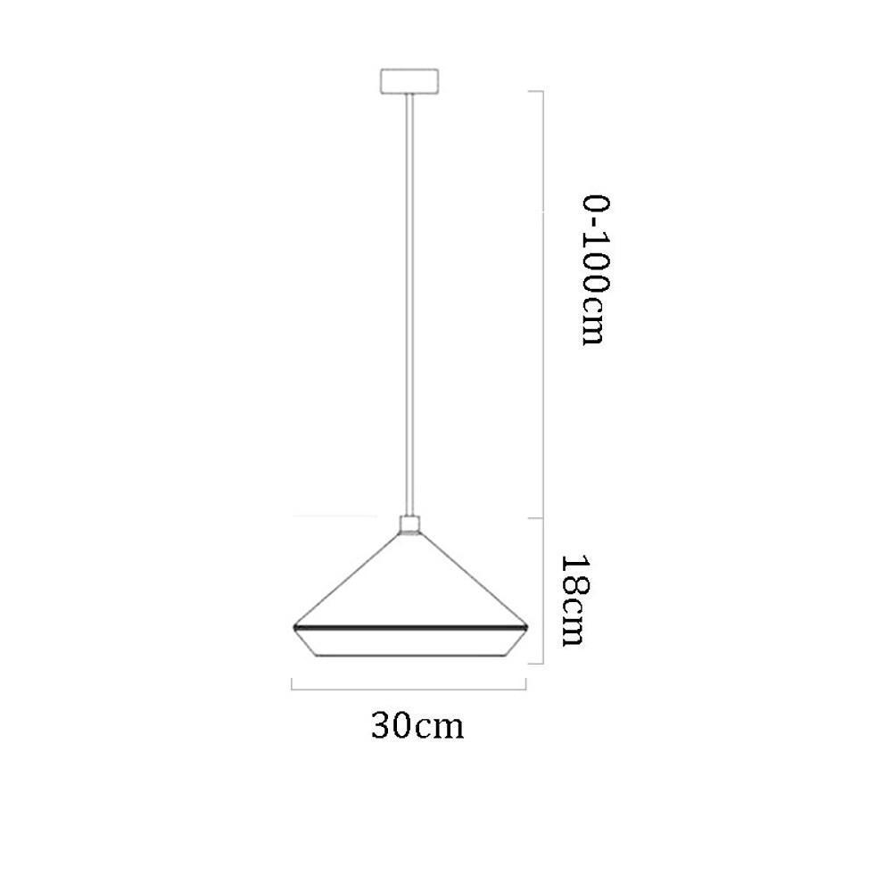 Conical Dome Pendant Light — Aluminum, 12" Diameter, E26/E27, 60W, Adjustable 39" Cord
